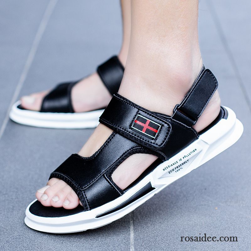 Sandalen Herren Neue Sommer Schuhe Casual Trend Allgleiches Sandfarben Schwarz