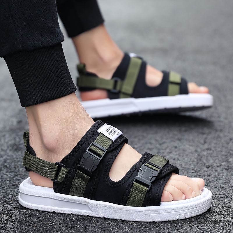 Sandalen Herren Rutschsicher Sommer Allgleiches Trend Atmungsaktiv Hausschuhe Grün Sandfarben Schwarz