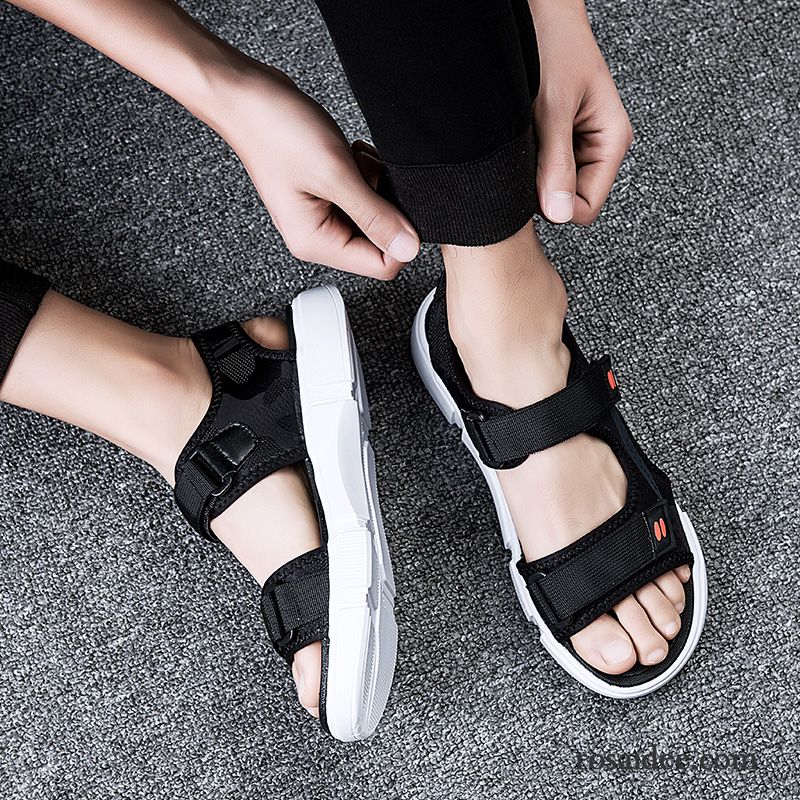 Sandalen Herren Rutschsicher Weiche Sohle Casual Schüler Sommer Allgleiches Sandfarben Schwarz