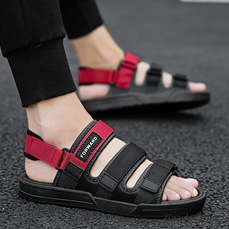 Sandalen Herren Schuhe Allgleiches Persönlichkeit Hausschuhe Trend Mode Sandfarben Schwarz Rot