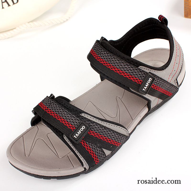 Sandalen Herren Sommer Neue Trend Casual Teenager Gummi Sandfarben Grau