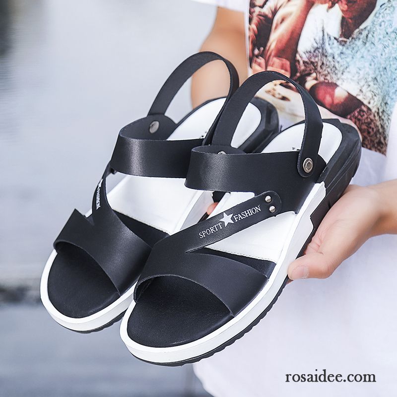 Sandalen Herren Sommer Pantolette Trend Persönlichkeit Schuhe Neue Sandfarben Schwarz