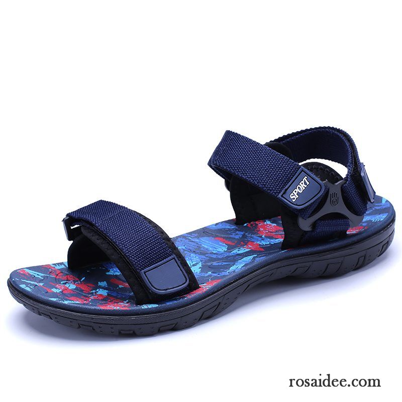 Sandalen Herren Sommer Schuhe Casual Teenager Sandfarben Blau