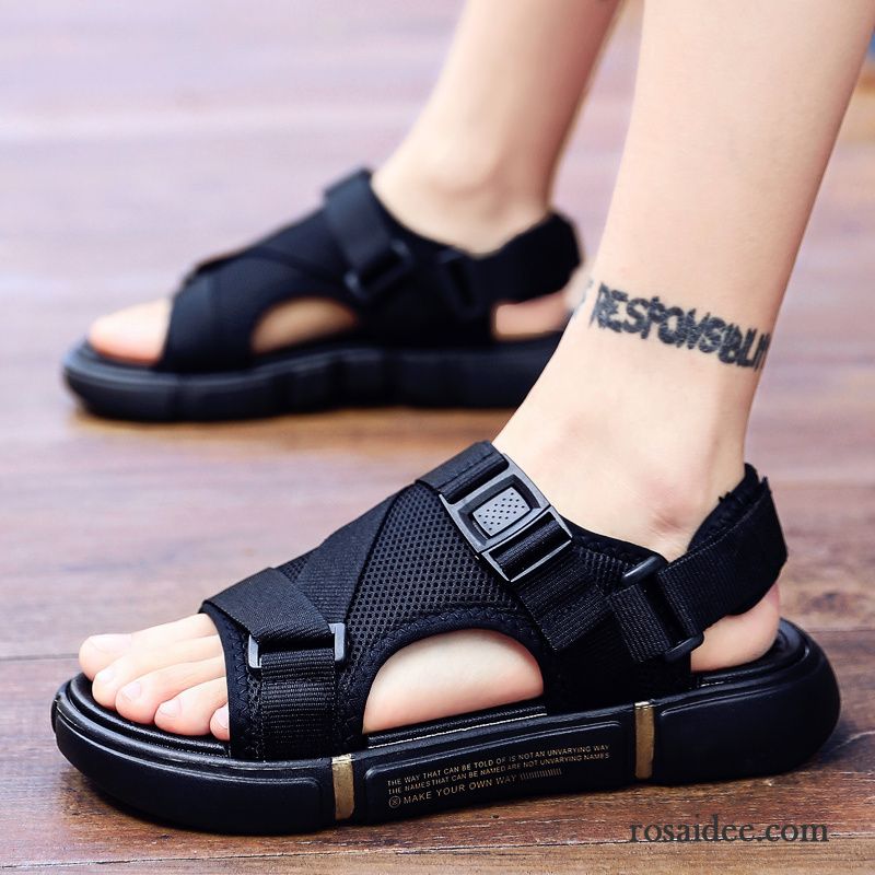 Sandalen Herren Trend Neue Casual Pantolette Sommer Sandfarben Blau