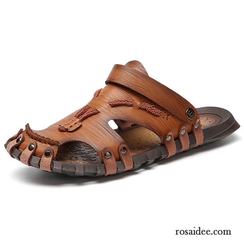 Sandalen Herren Trend Neue Hohl Große Größe Casual Sommer Sandfarben Gelb