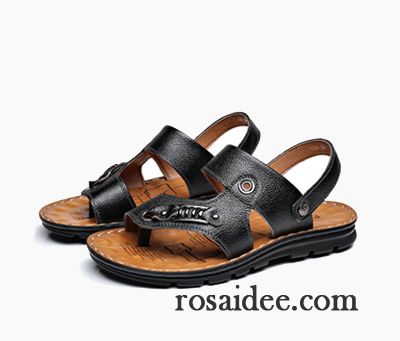 Sandalen Absatz Sandalen Strand Schuhe Pantolette Echtleder Sommer Neue Herren