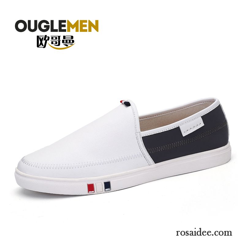 Schnürschuhe Herren Leder Schuhe Jugend Slip-on Lederschue Herren Skaterschuhe Trend Halbschuhe Faul Mode Casual Günstig