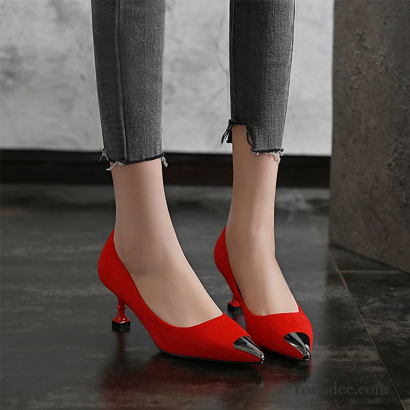 Schuhe Blau Pumps Herbst Schuhe Feder Neue Dünne Fersen Schnürschuhe Rot Beruf Pumps Allgleiches Spitze Damen Mädchen Sexy Günstig