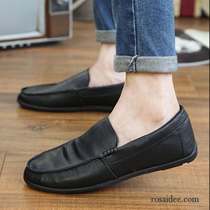 Schuhe Herren Sommer Slip-on Casual Neue Lederschue Herbst Allgleiches Herren Schuhe Trend Faul Rabatt