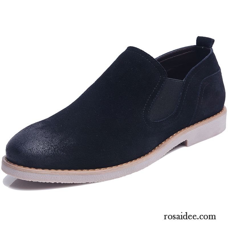 Schuhe Kaufen Online Casual Halbschuhe Herren Lederschue Slip-on England Herbst Trend Echtleder Verkaufen