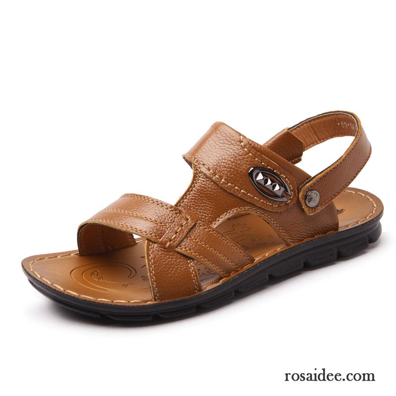 Schuhe Wasserdicht Herren Herren Sommer Atmungsaktiv Oberleder Strand Neue Pantolette Sandalen Schuhe Echtleder Günstig