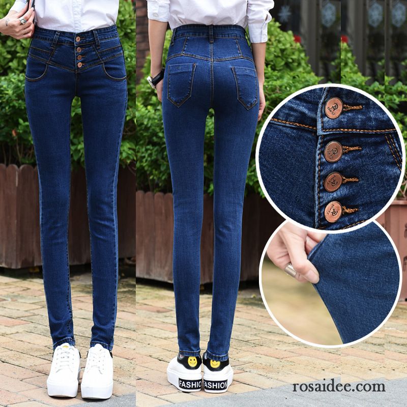 Schwarze Jeans Skinny Dünn Hose Elastisch Neu Jeans Hohe Taille Herbst Große Größe Damen Bleistift Hose Schmales Bein Günstig