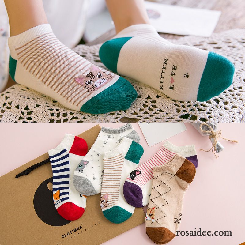 Socken Damen Mini Sommer Low Frühling Niedlich Baumwollsocken Grün