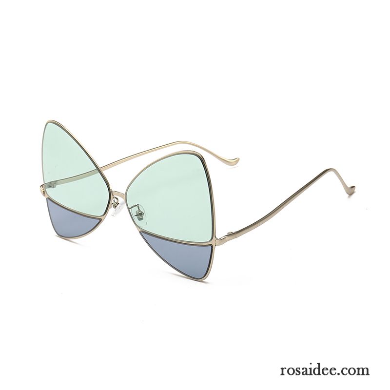 Sonnenbrille Damen Mode Persönlichkeit Transparent Bowknot Neu Dreieck Mischfarben Grün Gold