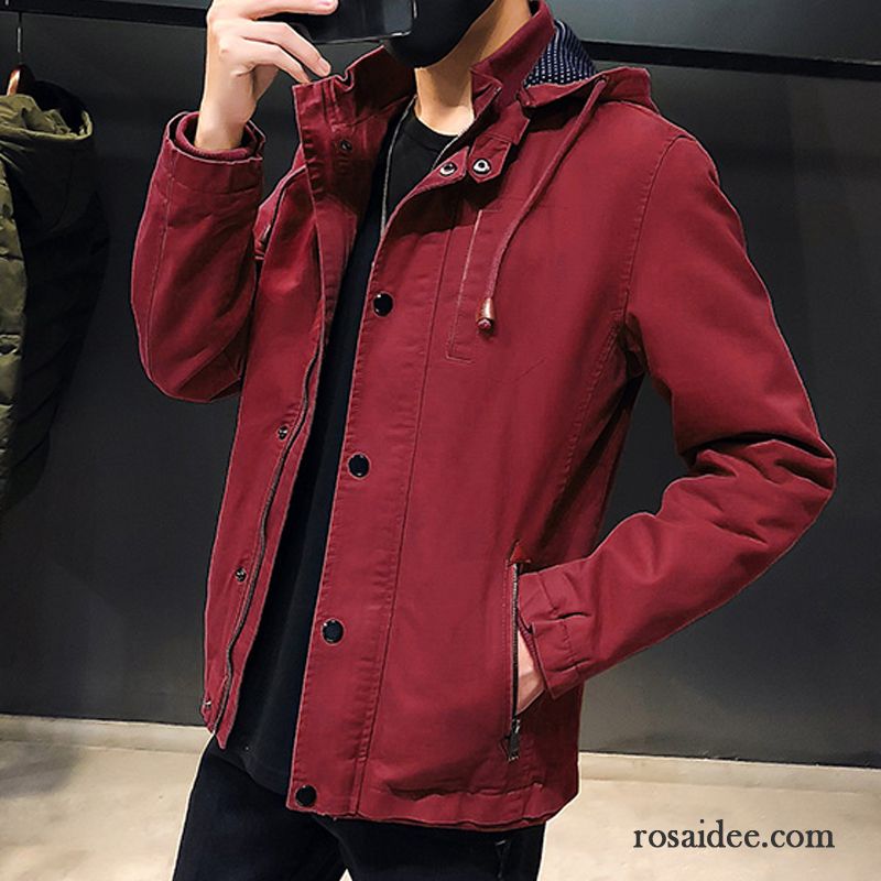 Steppjacke Für Männer Mit Kapuze Rote Überzieher Winter Herbst Trend Jacke Schlank Feder Mantel Werkzeugbau Herren Kaufen