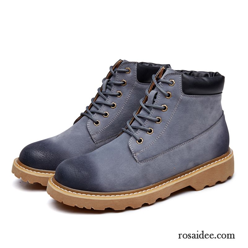 Stiefeletten Herren Grau England Hohe Cargohose Martin Stiehlt Herren Schuhe Herbst Grau Schneestiefel Trend Billig