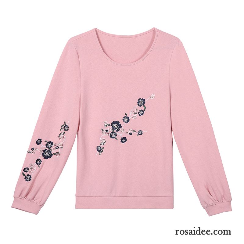 T-shirts Damen Herbst Winter Lange Ärmel Neu Feder Unteres Hemd Rosa