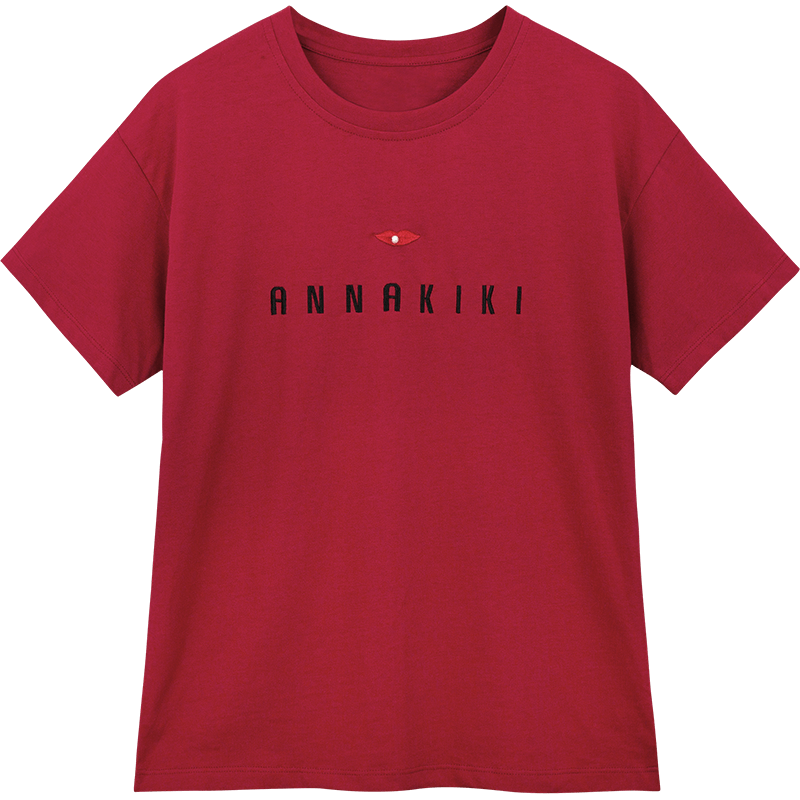 T-shirts Damen Mode Baumwolle Rundausschnitt Ultra Lose Sommer Rot