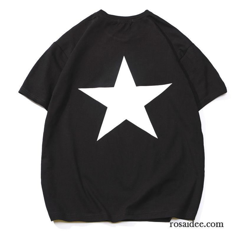 T-shirts Herren Große Größe Jugend Drucken Star Trend Kleider Schwarz