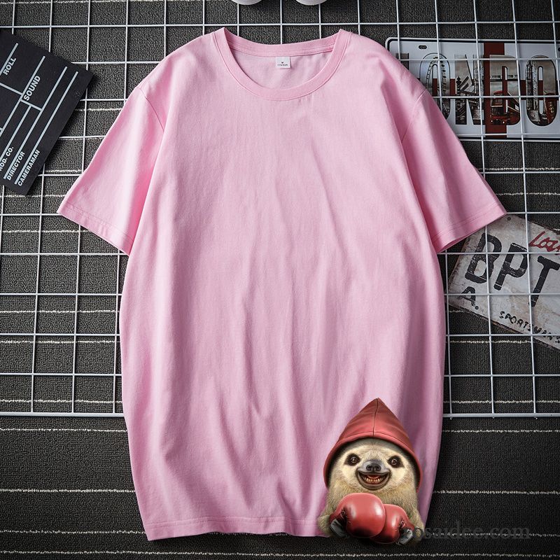 T-shirts Herren Mantel Sommer Ultra Trend Lose Halb Ärmel Rosa