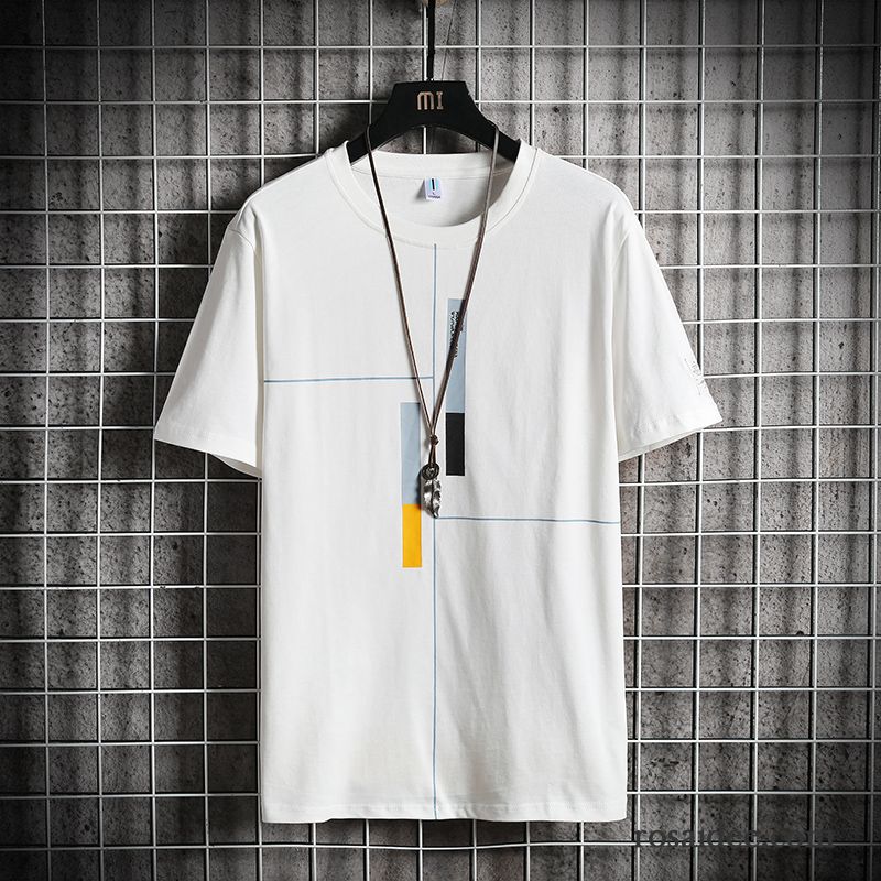 T-shirts Herren Trend Lose Rein Unteres Hemd Neu Mantel Weiß