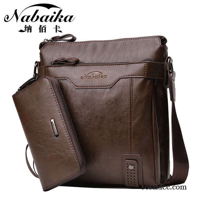 Umhängetasche Herren Braun Trend Taschen Freizeit Vertikaler Schnitt Messenger-tasche Schultertaschen Geschäft Herren Rucksäck Leder Günstig