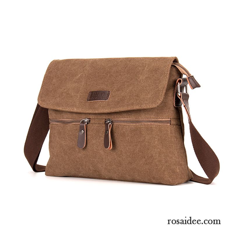 Umhängetasche Leder Braun Herren Messenger-tasche Herren Freizeit Canvastasche Retro Schultertaschen Kaufen