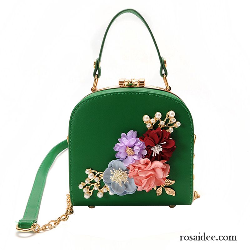 Umhängetaschen Damen Frisch Das Neue Sommer Blumen Messenger-tasche Mode Grün