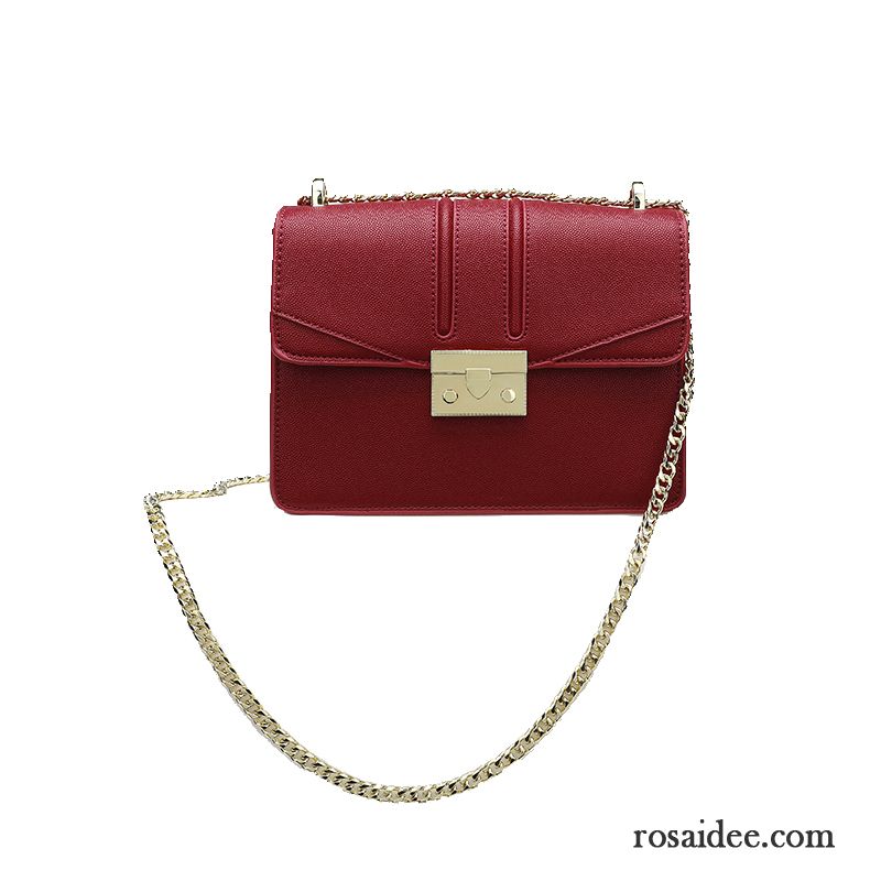 Umhängetaschen Damen Kette Freizeit Trend Mode Messenger-tasche Das Neue Rot