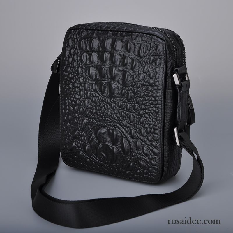 Umhängetaschen Herren Freizeit Messenger-tasche Rucksäck Schultertaschen Rindsleder Mini Schwarz