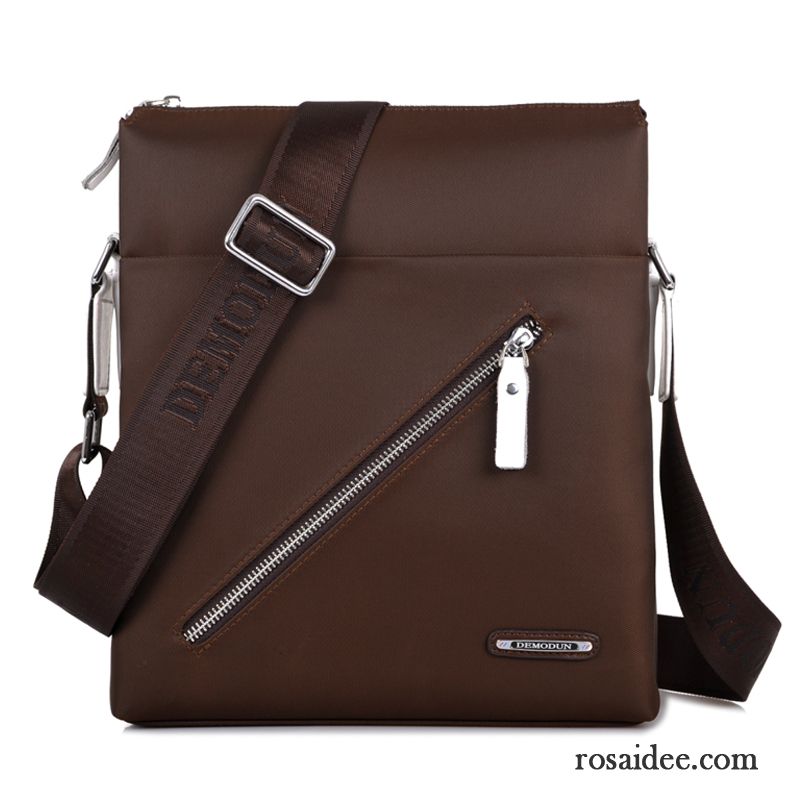 Umhängetaschen Herren Rindsleder Wasserdicht Schultertaschen Rucksäck Oxford-tuch Messenger-tasche Braun