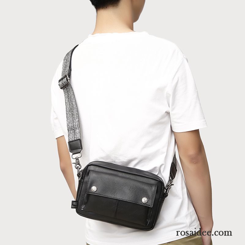 Umhängetaschen Herren Rucksäck Freizeit Mode Messenger-tasche Weiche Haut Trend Schwarz