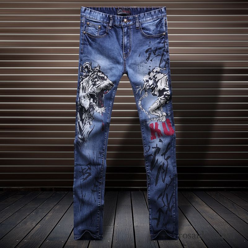 Weiße Anzughose Herren Herren Neu Schlank Jeans Gerade Lange Trendsetter Verkaufen