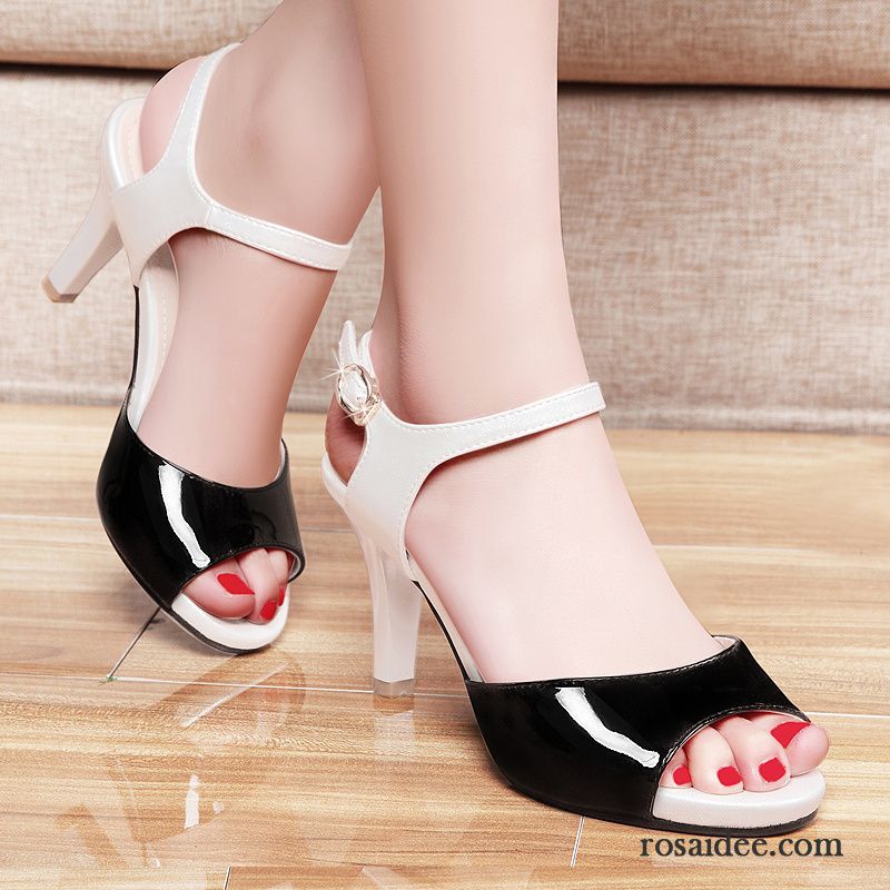 Weiße Sandalen Absatz Sommer Peep-toe Pumps Neue Mode Schuhe Allgleiches Damen Sandalen Verkaufen