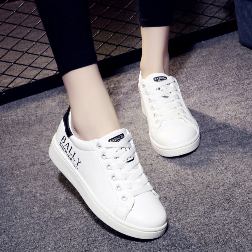 Weiße Sneaker Frauen Trend Weiß Damen Allgleiches Schüler Herbst Schuhe Feder Casual Skaterschuhe Schnürung Kaufen