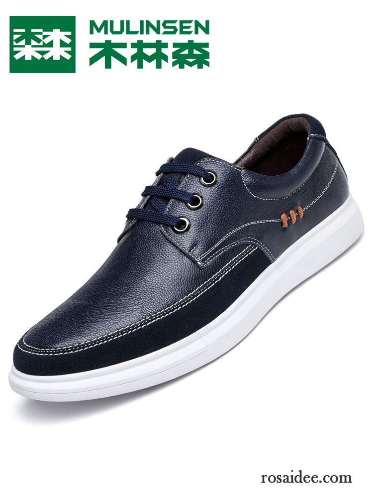 Winter Leder Schuhe Casual Feder Trend Allgleiches Herren Echtleder Herbst Blau Lederschue Schuhe Neue Skaterschuhe Günstig